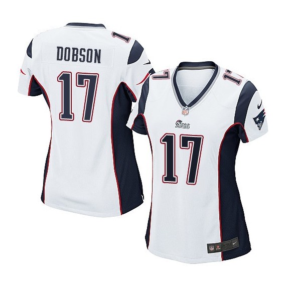 New England Patriots Aaron Dobson Official Nike White Game Women's Road NFL Jersey