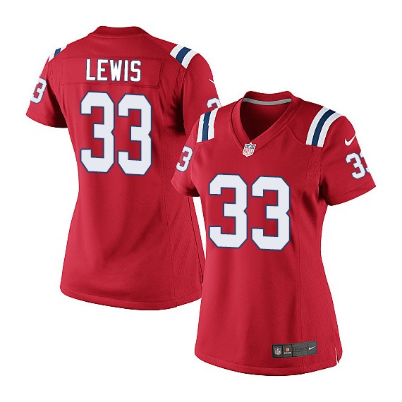 New England Patriots Dion Lewis Official Nike Red Elite Women's Alternate NFL Jersey