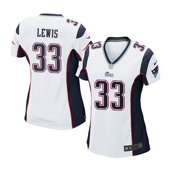 New England Patriots Dion Lewis Official Nike White Game Women's Road NFL Jersey