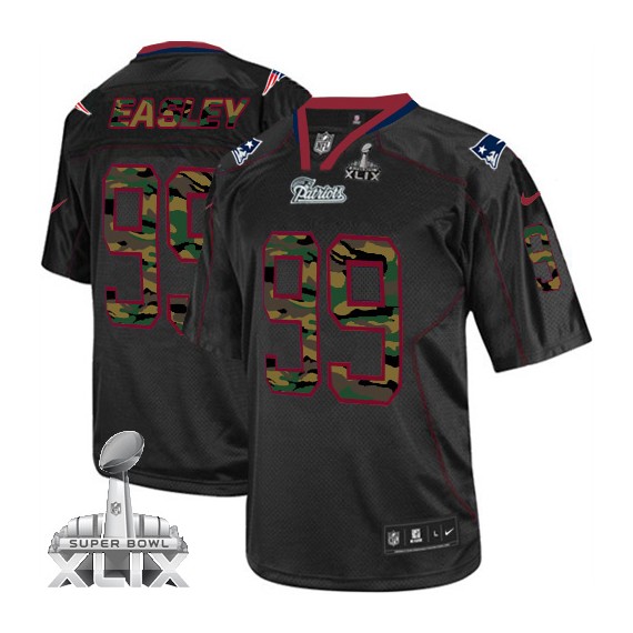 New England Patriots Dominique Easley Official Nike Black Elite Adult Camo Fashion Super Bowl XLIX NFL Jersey