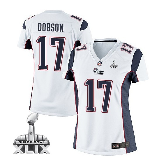 New England Patriots Aaron Dobson Official Nike White Elite Women's Road Super Bowl XLIX NFL Jersey