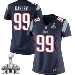 New England Patriots Dominique Easley Official Nike Navy Blue Limited Women's Home Super Bowl XLIX NFL Jersey