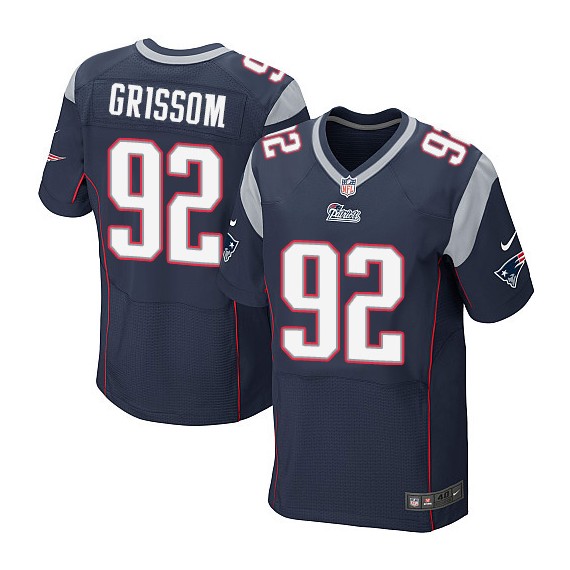 New England Patriots Geneo Grissom Official Nike Navy Blue Elite Adult Home NFL Jersey