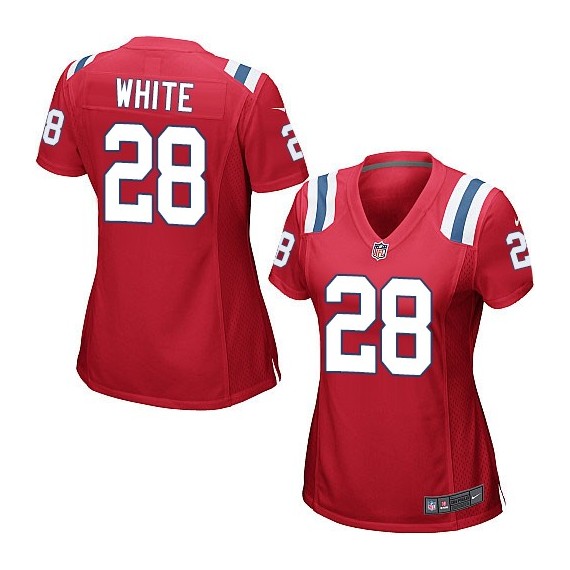 New England Patriots James White Official Nike White Game Women's Red Alternate NFL Jersey