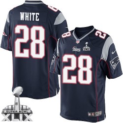 New England Patriots James White Official Nike Navy Blue Elite Youth Home Super Bowl XLIX NFL Jersey