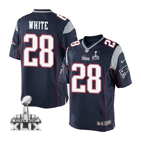 New England Patriots James White Official Nike Navy Blue Elite Youth Home Super Bowl XLIX NFL Jersey