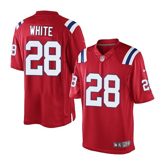 New England Patriots James White Official Nike White Elite Youth Red Alternate NFL Jersey