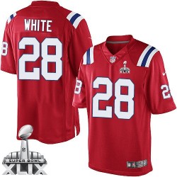 New England Patriots James White Official Nike White Elite Youth Red Alternate Super Bowl XLIX NFL Jersey