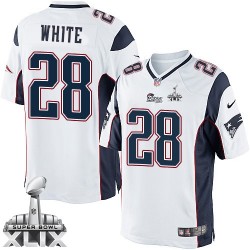 New England Patriots James White Official Nike White Elite Youth Road Super Bowl XLIX NFL Jersey