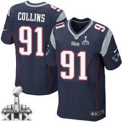 New England Patriots Jamie Collins Official Nike Navy Blue Elite Adult Home Super Bowl XLIX NFL Jersey