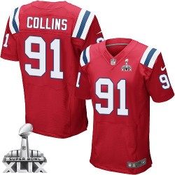 New England Patriots Jamie Collins Official Nike Red Elite Adult Alternate Super Bowl XLIX NFL Jersey