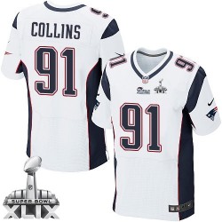 New England Patriots Jamie Collins Official Nike White Elite Adult Road Super Bowl XLIX NFL Jersey